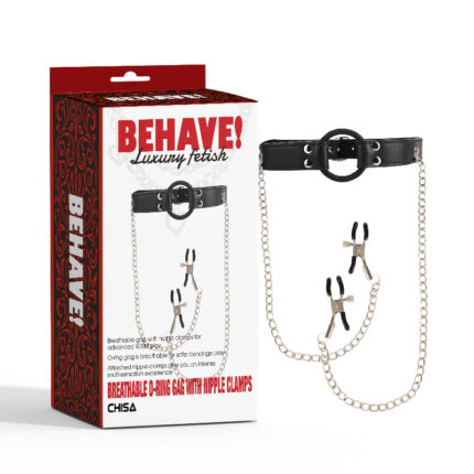 CHISA BREATHABLE O-RING GAG WITH NIPPLE CLAMPS
