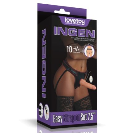 LOVETOY 7.5" VIBRATING EASY STRAP ON SET