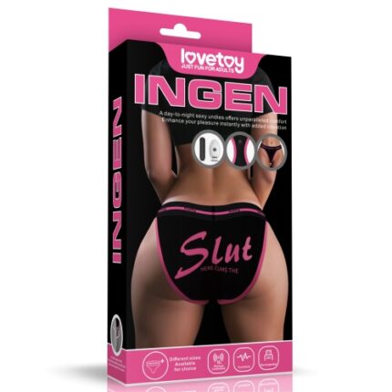 LOVETOY PRINTED VIBRATING SEXY PANTIES BLK