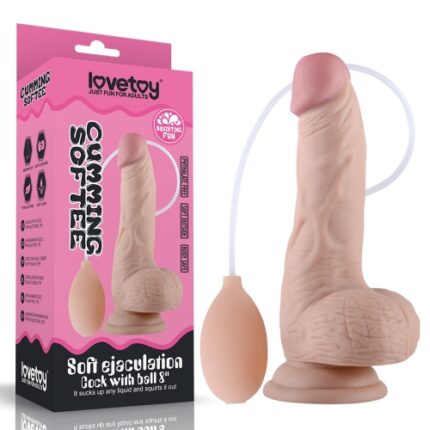 LOVETOY 8" SOFT EJACULATION COCK WITH BALL