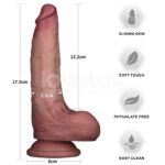 LOVETOY 7" SLIDING SKIN PRO II DUAL LAYER SILICONE DONG - Image 2