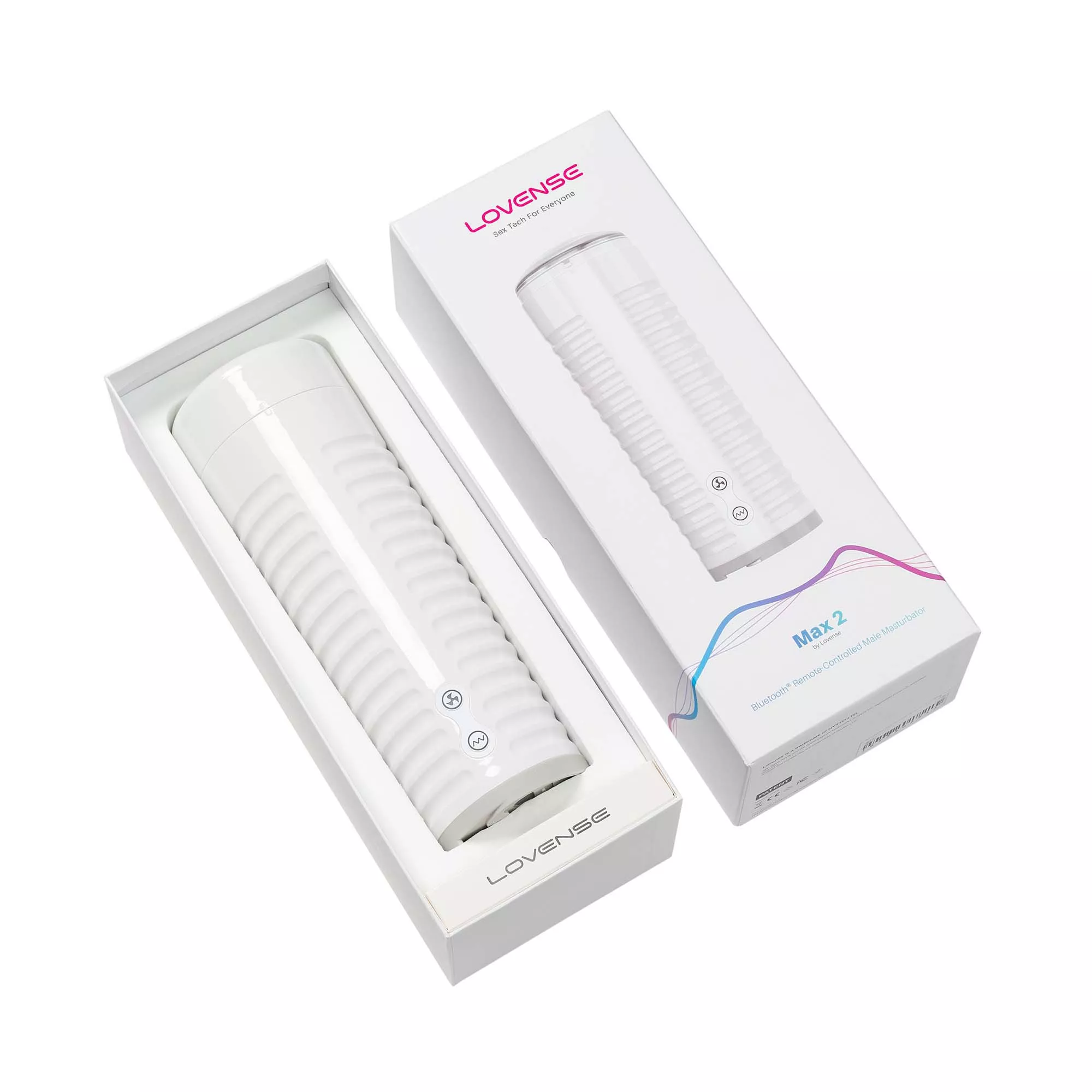 White Lovense Max 2 app-controlled male masturbator unboxed, widely ranked among the best gay sex toys in the Philippines market.