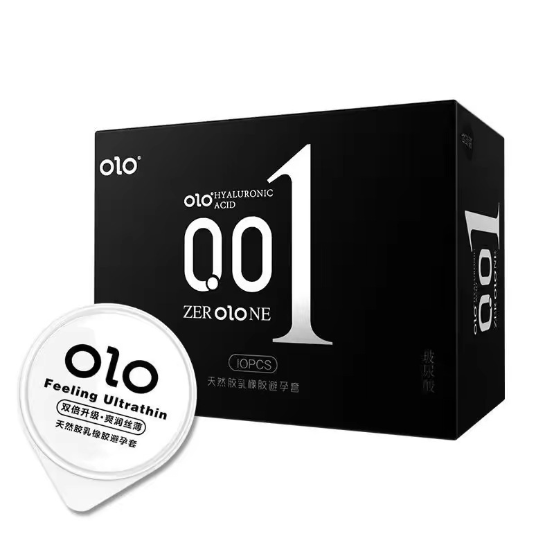 QUEENSTY 001 HYALURONIC ACID CONDOMS BLACK