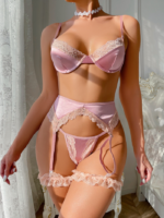 QUEENSTY SATIN LACE BRA&PANTY SET - Image 2