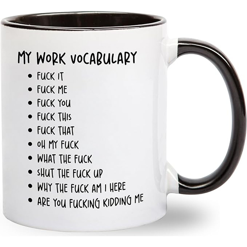 QUEENSTY CERAMIC FUCK COFFEE MUG FUCK VOCABULARY