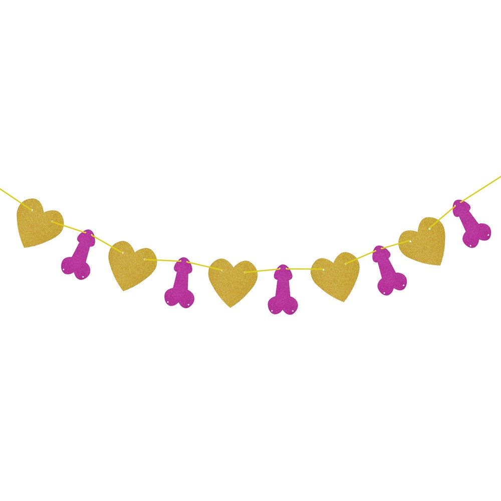 QUEENSTY HEART AND PENIS BANNER