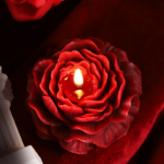 QUEENSTY CANDLE-PEONY FLOWER RED BOX