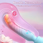 QUEENSTY DOUBLE-HEADED VIBRATOR PINK AND BLUE - Image 2