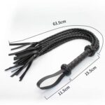QUEENSTY HIGH GRADE LEATHER WHIP RESTRAIN BLACK - Image 2